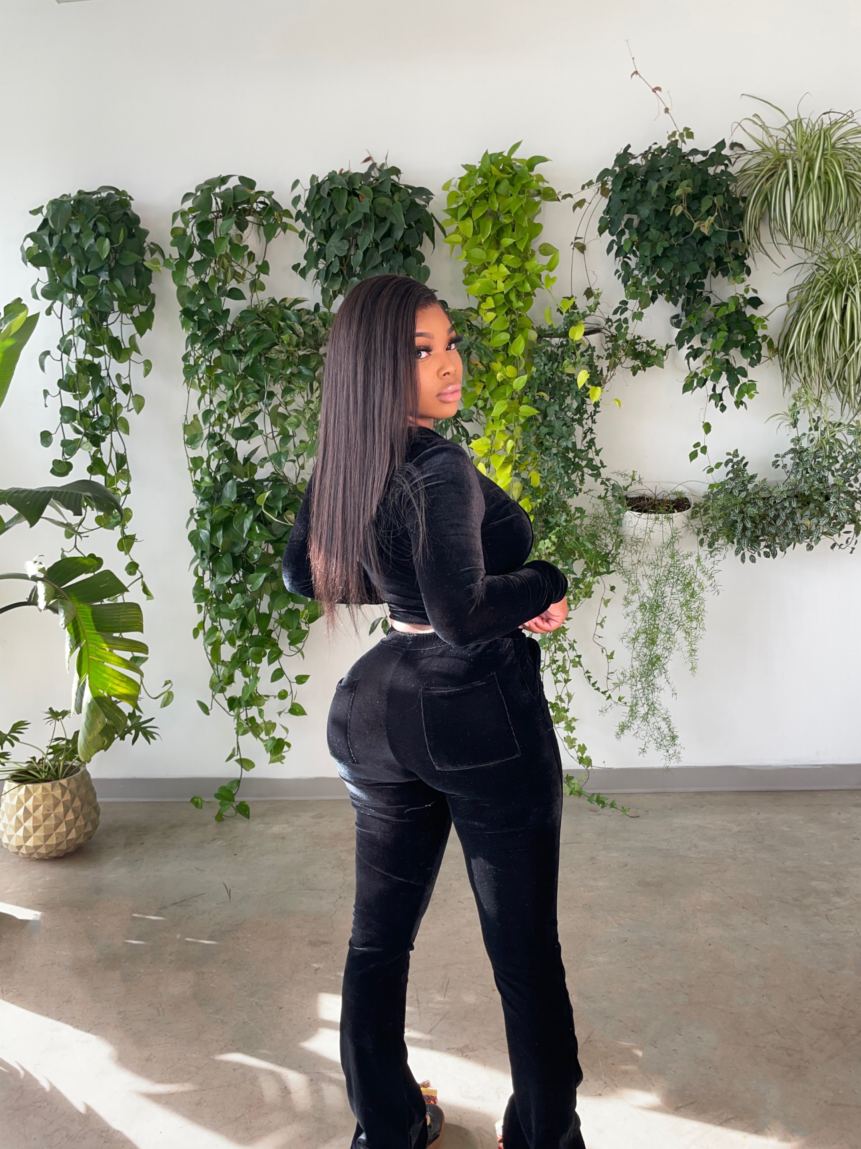 Black Velvet Sweatsuit