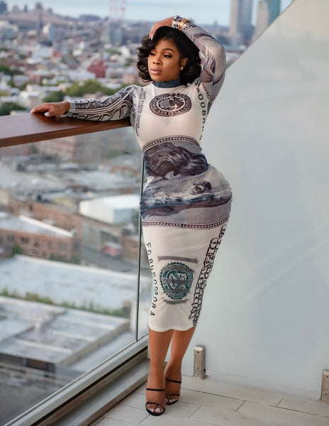 long sleeve money dress Money Well Spent