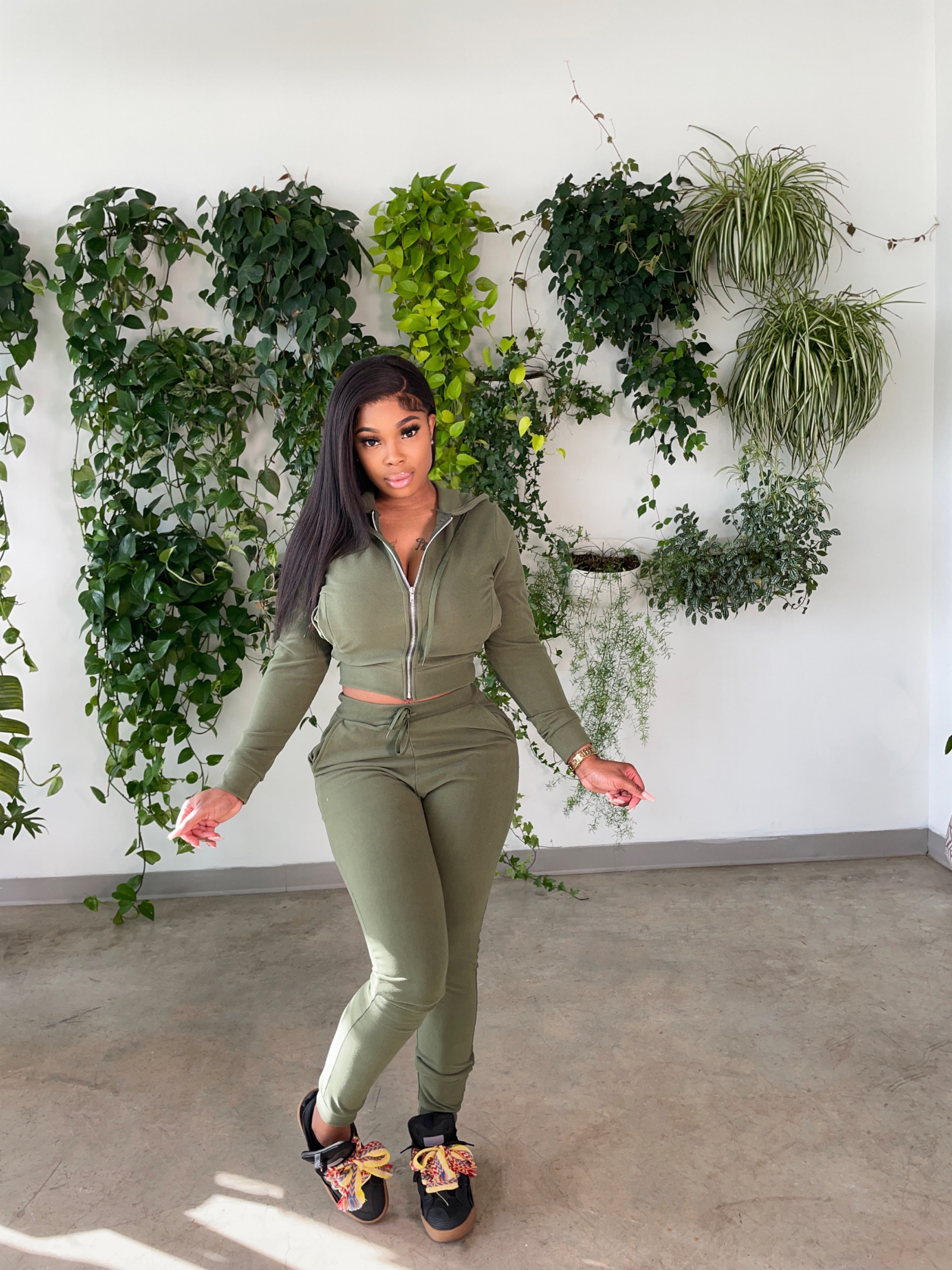 Olive Green Sweatsuit