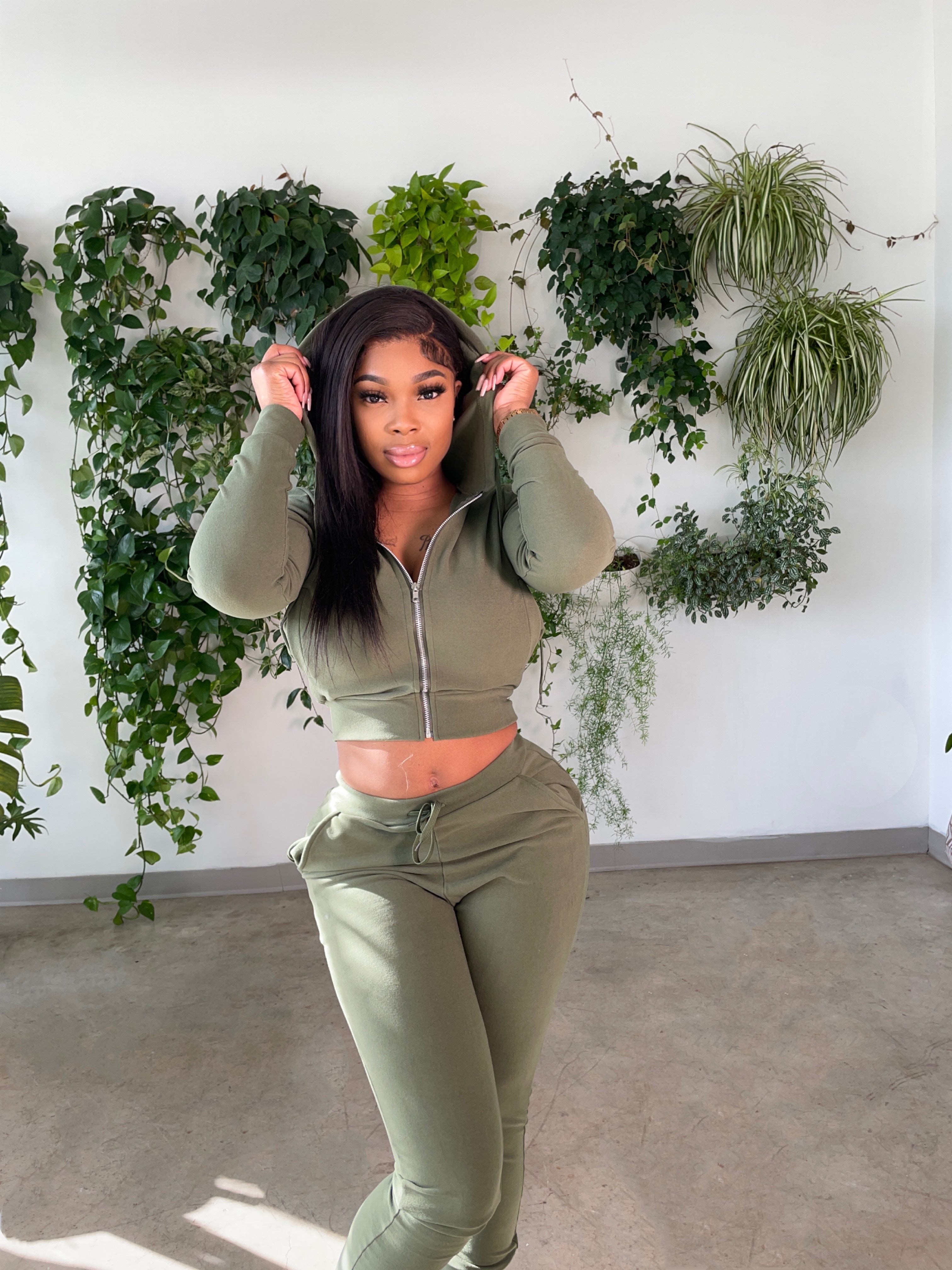 Olive Green Sweatsuit
