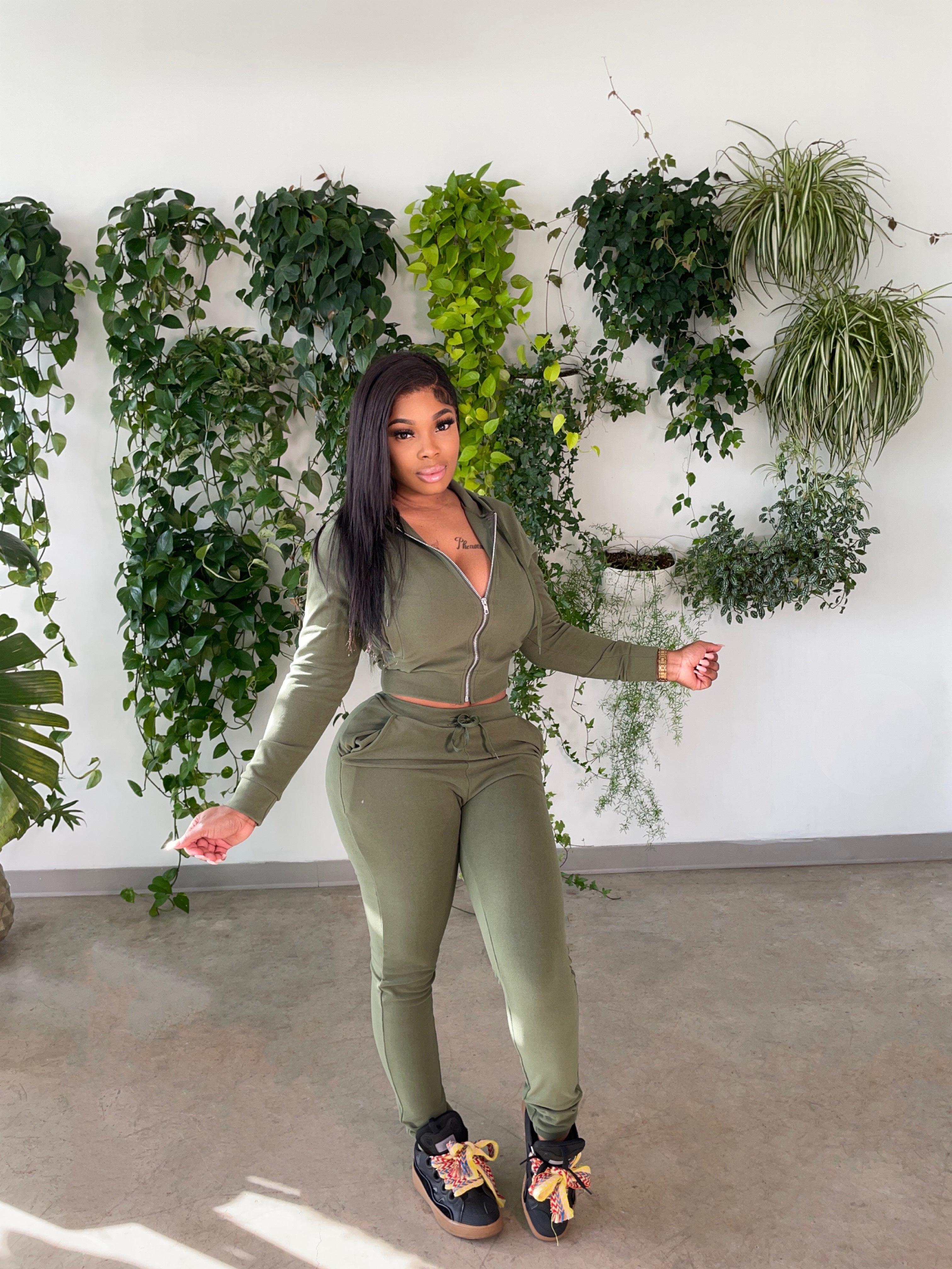 Olive Green Sweatsuit