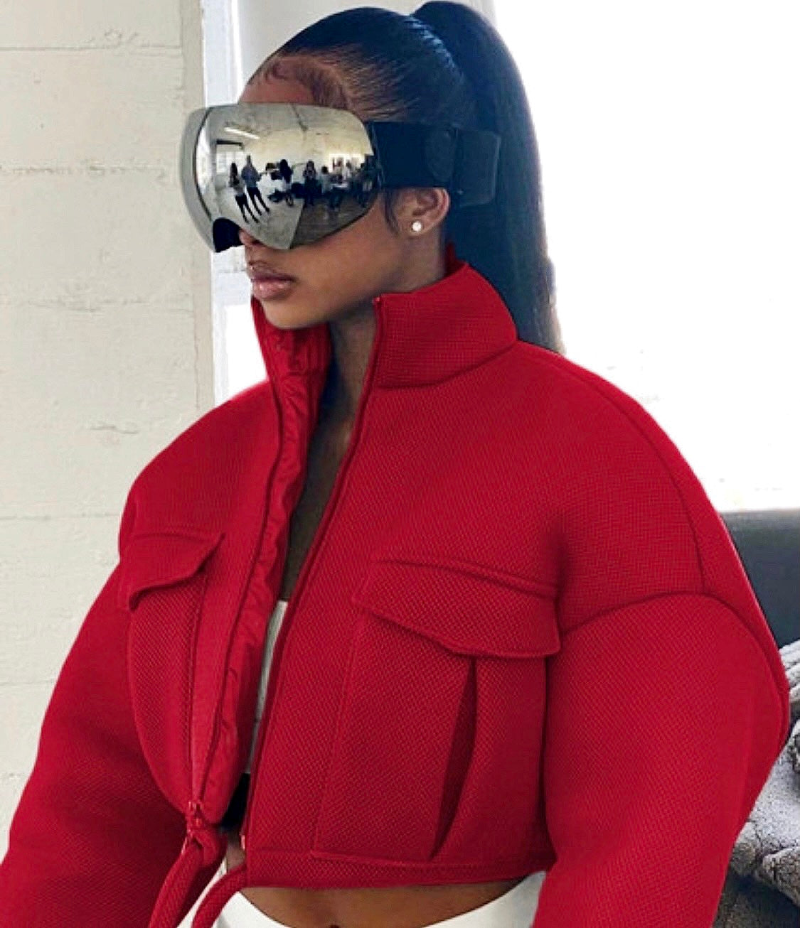 Crimson Cropped Jacket